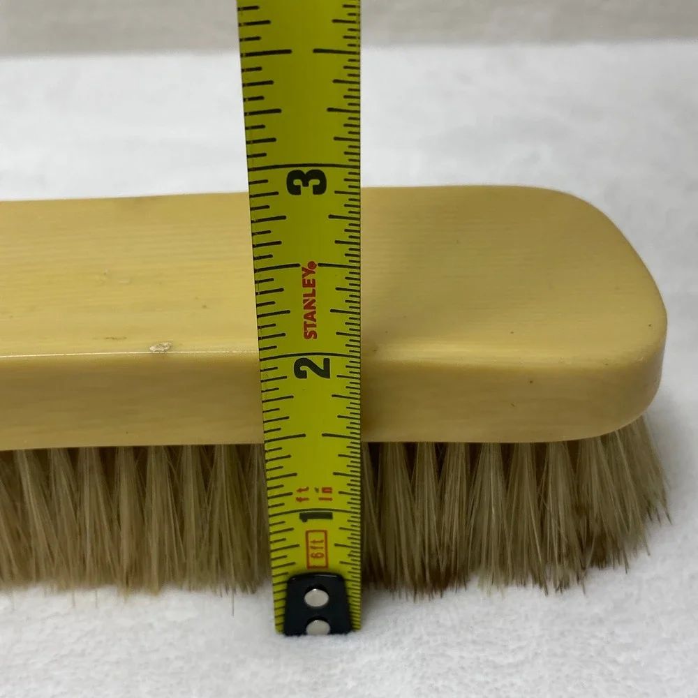 Vintage Cream Colored Bakelite‎ Clothes Brush Natural Bristles Wood Handle *READ